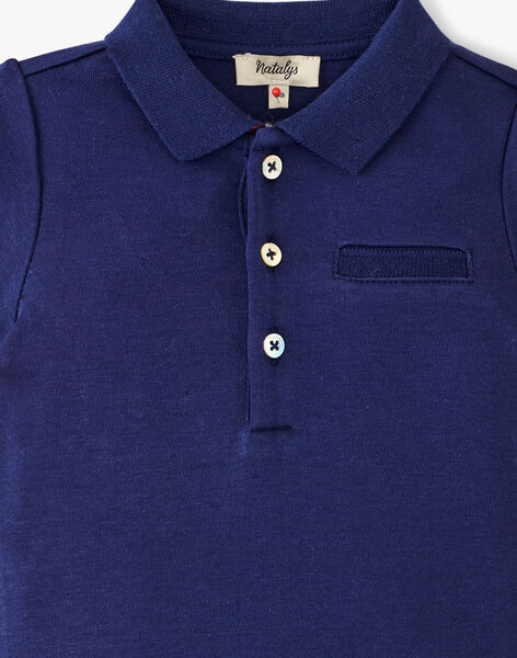 Boys' solid short-sleeved polo bodysuit in navy blue ATARIE 20 / 20VU2021N29070
