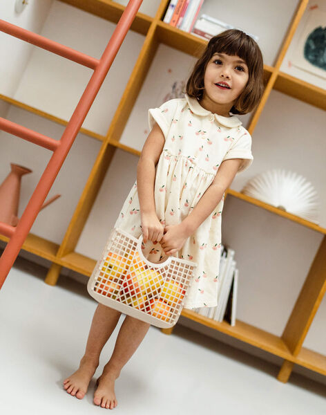 Children's short-sleeved terry cloth apple print dress JIA 24-K / 24V129115N18632