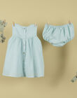 Girls' azure blue embroidered dress and bloomer TEHILETTE 19 / 19VU1938N18C201