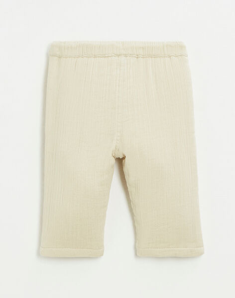 Beige pants in organic cotton gauze FERREOL 22 / 22IU2013N03801