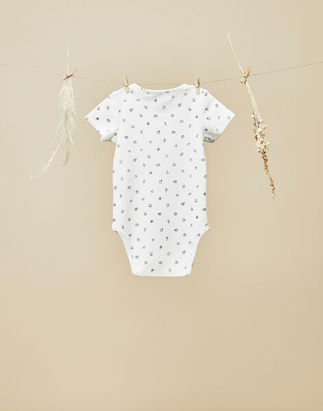 Baby boys' vanilla-beige print bodysuit VALLON 19 / 19IU2011N67114