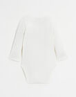 "Love" embroidered long-sleeved twill bodysuit in ecru IKA 23 / 23IV2453NL3001