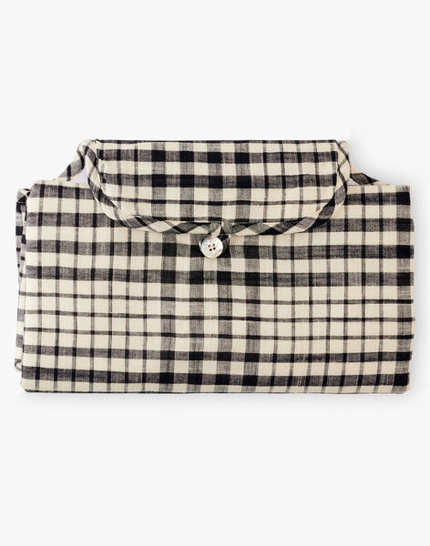 Unisex gingham changing pad with black and vanilla checks AMADEO-EL / PTXQ6311N79114