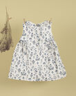 Girls' blue flower print dress with claudine collar TILLEUL 19 / 19VU1921N18707