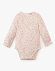 Girls' floral print Pima cotton bodysuit in vanilla ASELMA 20 / 20VU1914N67D329