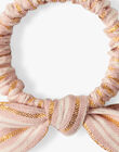 Girls' striped soft pink scrunchie with Lurex stitching ALEANE 20 / 20VU6015N95307