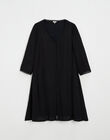 Black viscose dress for pregnancy and nursing DAPHNE-EL / PTXW2617NAS090