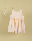 Girls' pink embroidered dress with small bow TELISE 19 / 19VU1936N18D300