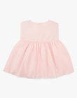 Girls' sugar-almond pink embroidered dress and bloomer AELIS 20 / 20VU1917N18D310
