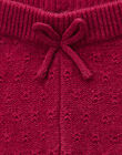 Girls' raspberry pink knit leggings VICTOIRE 19 / 19IU1912N3A308