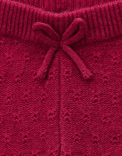 Girls' raspberry pink knit leggings VICTOIRE 19 / 19IU1912N3A308