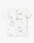 Boy's short sleeve t-shirt in vanilla print CAPLAN 21 / 21VU2011N0E114