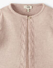 Girls' cotton cashmere natural heathered cardigan ANAIS 20 / 20VU1911N11A010