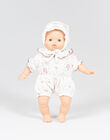 Babies outfit - Double gauze romper with vintage flowers and its beguin TNU BBS HORYTEN / 23PJJO014AJVD300