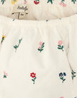 Girls' short-sleeved dress and bloomers in vanilla with embroidered flowers AURIA 20 / 20VU1924N18114