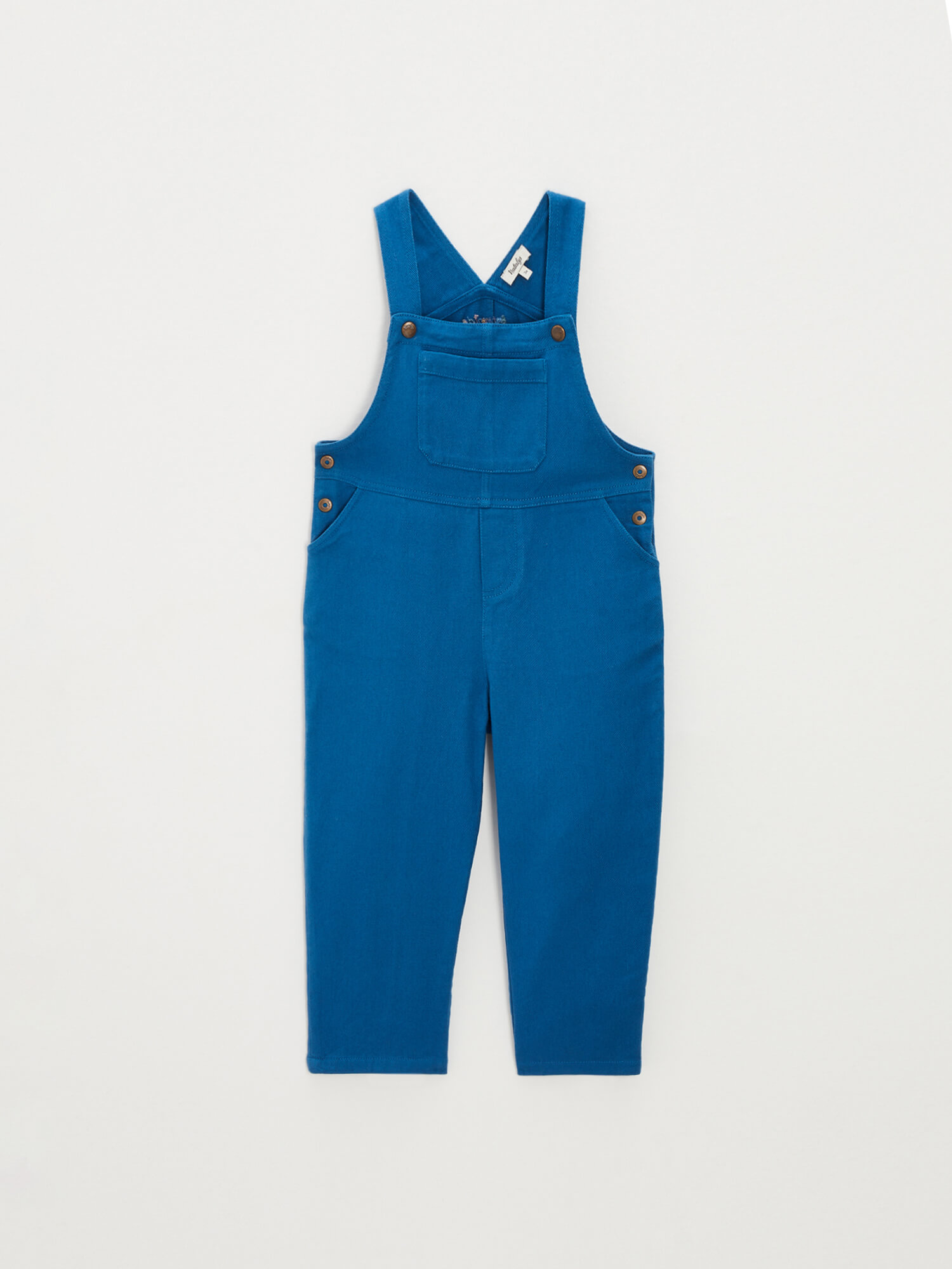 Blue twill dungarees