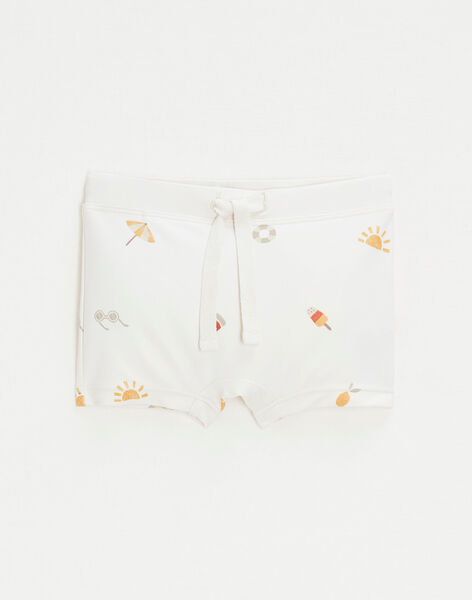 Anti-UV swim shorts with beach motif
