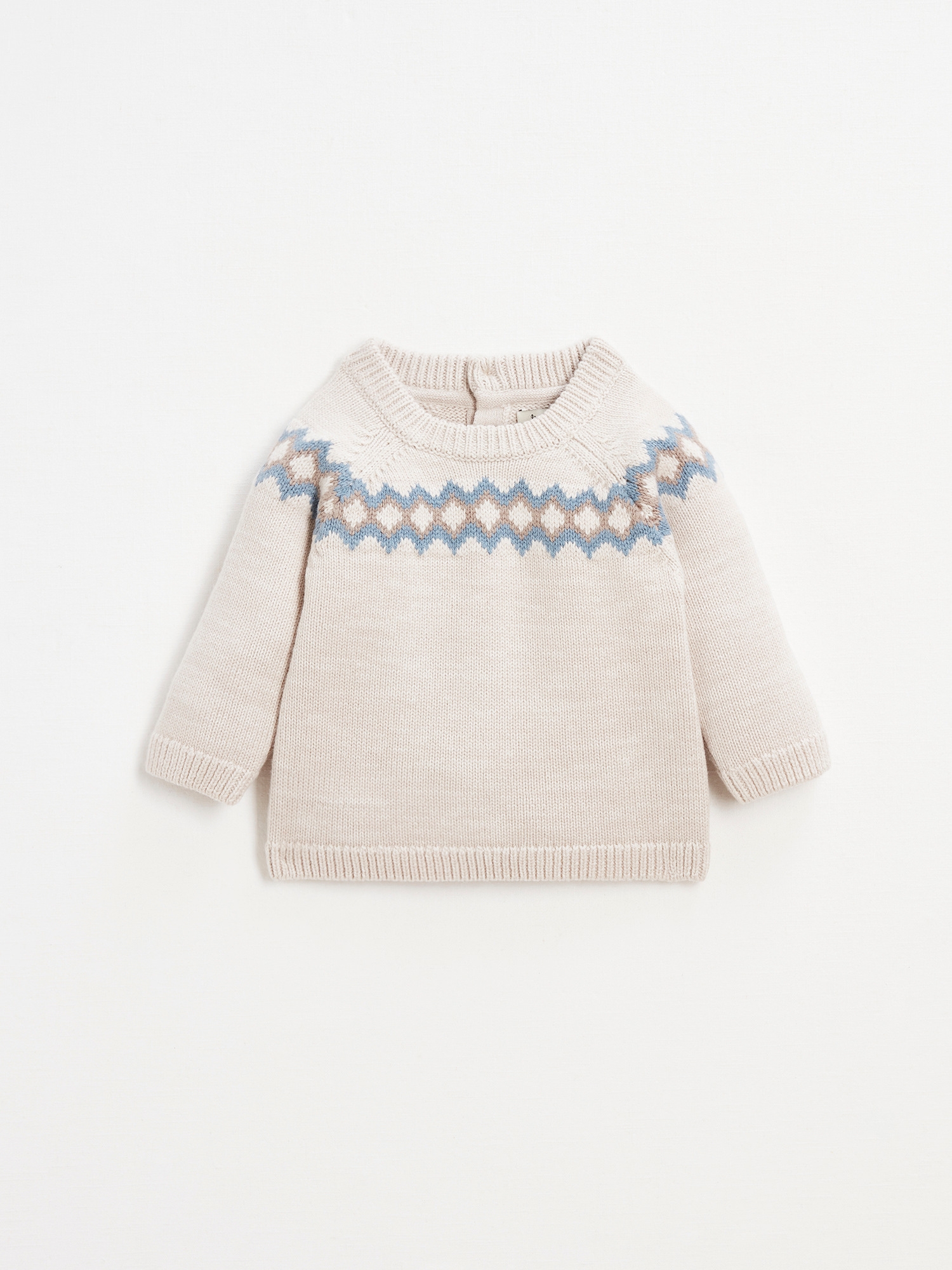  Sweater knit child with jacquard pattern in absorbent cotton 