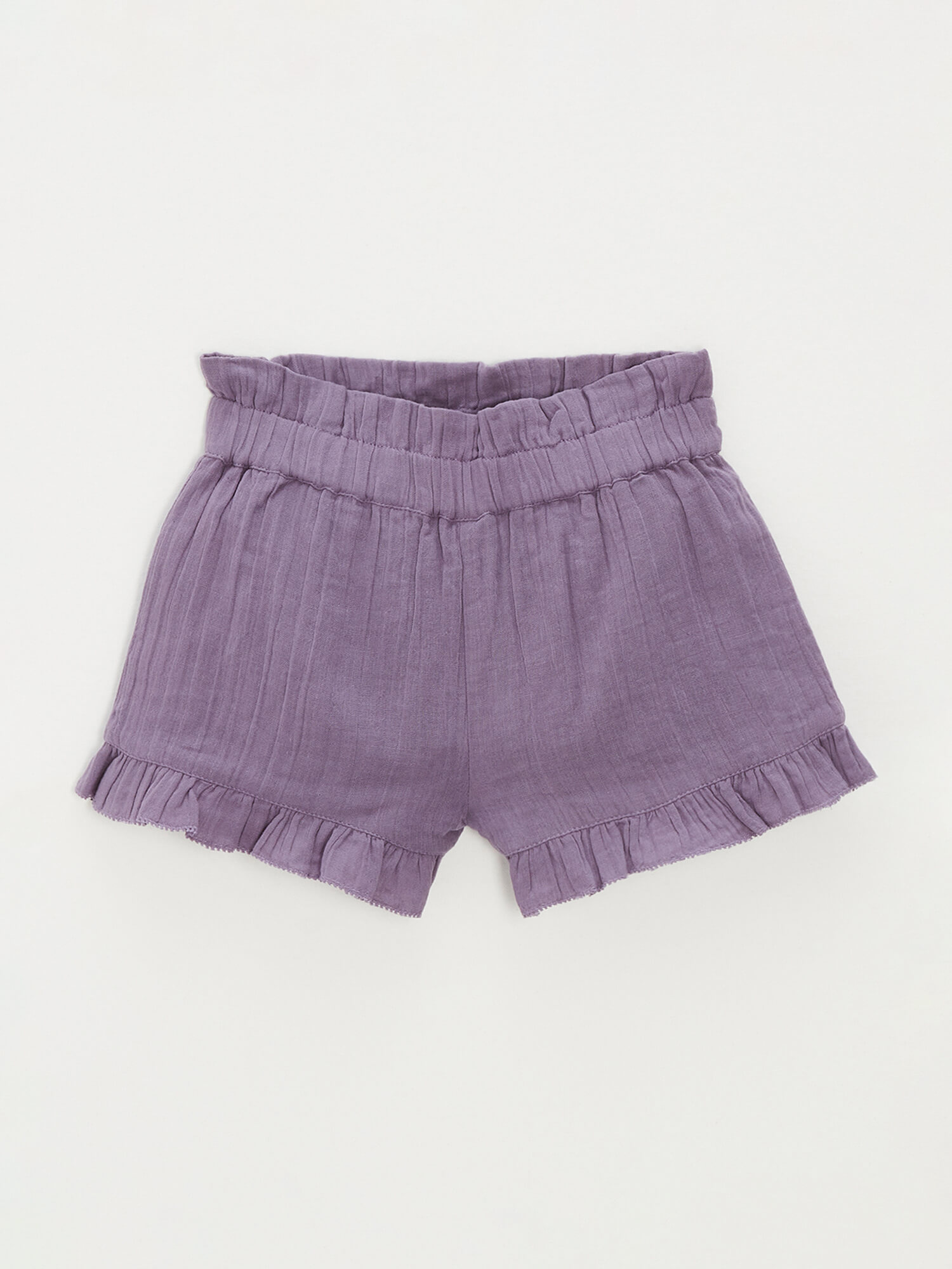 Purple cotton gauze shorts